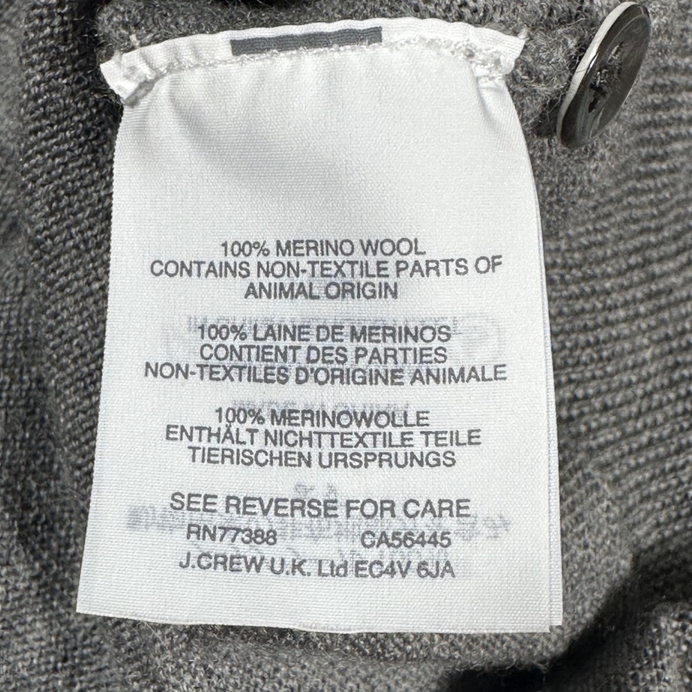 J.Crew Sleeveless Sweater Women Large Gray Merino Wool Shell Contrast Trim E8552 - Picture 8 of 10